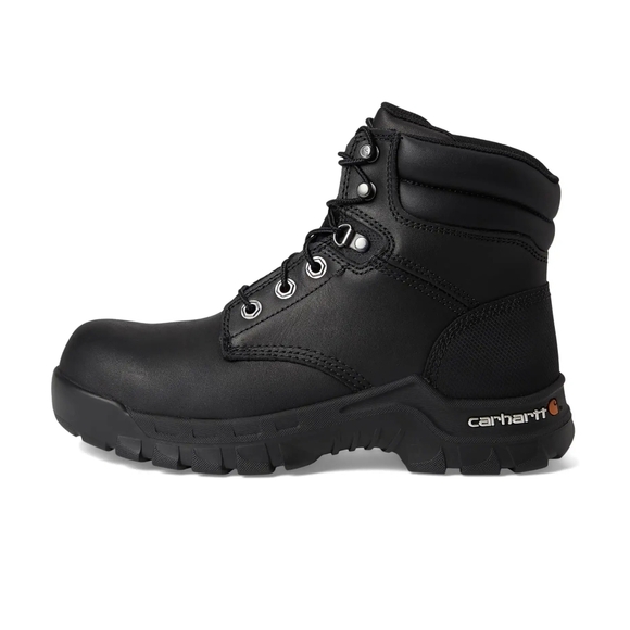 Carhartt Black Leather Work Boots with Padded Ankle - Picture 1 of 12